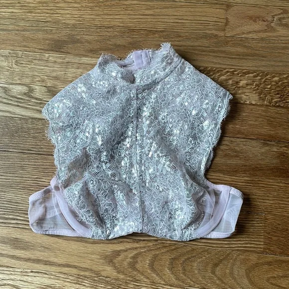 Victoria's Secret Floral Lace Turtleneck Underlined Bra Blush Pink 34B #0096 - Picture 2 of 6